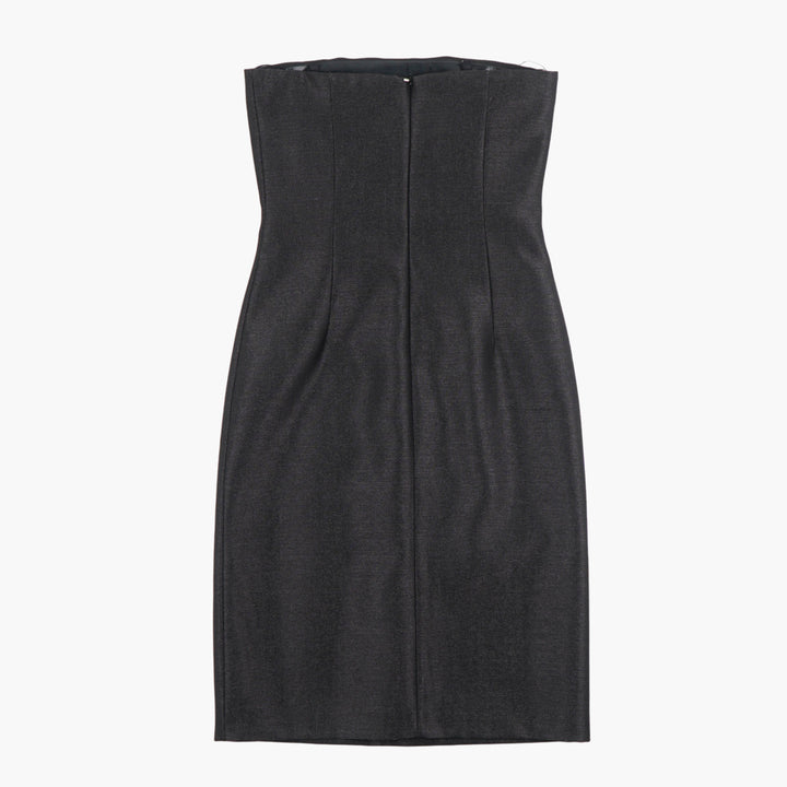 MAX MARA Strapless Tailored Dress in Charcoal Nero