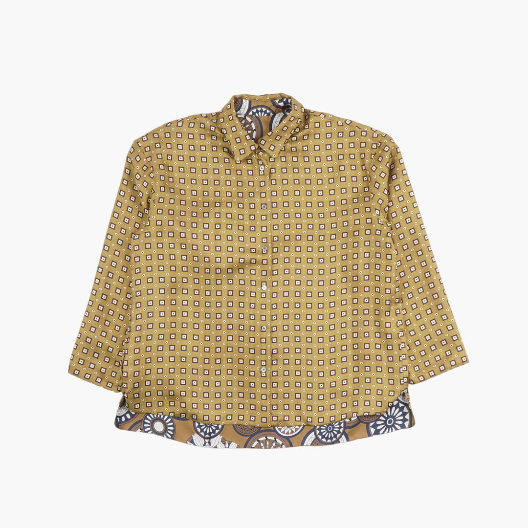 Max Mara Elegant Geometric Print Blouse in Multicolour