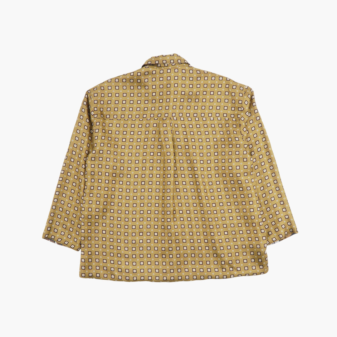 Max Mara Elegante Blusa Stampa Geometrica Multicolore