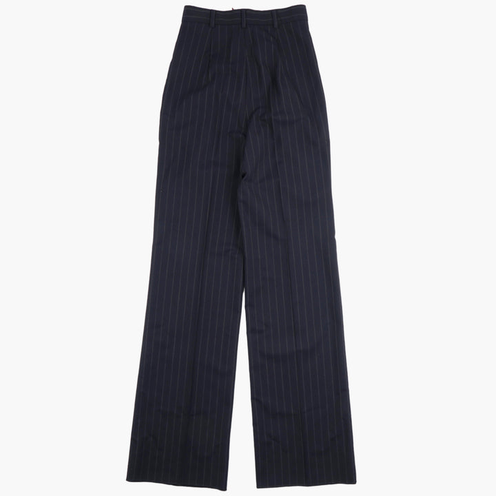 Pantaloni a righe sottili Max Mara - Elegante modello a gamba larga con vita alta per occasioni formali o di lavoro