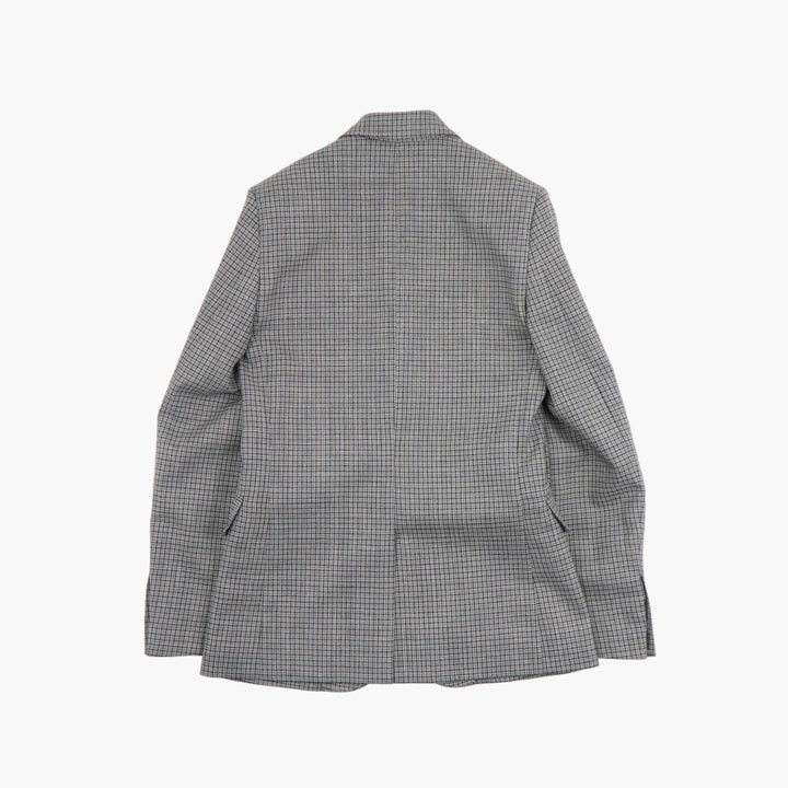 Blazer grigio-multi MSGM con motivo a quadri e decorazioni a cuore