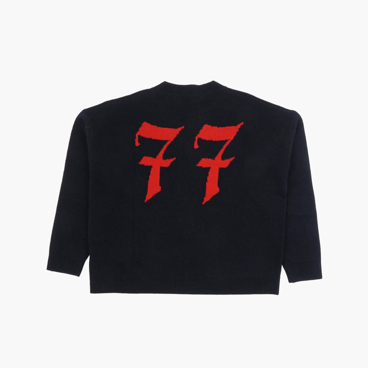 MSGM Navy-Red Sweater with Striking Red 'M' Design