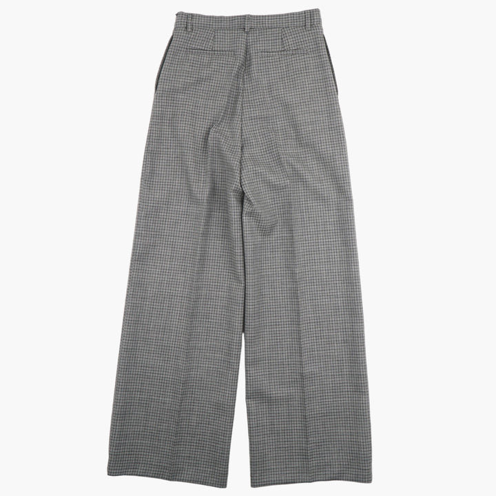 MSGM Wide-Leg Checkered Trousers - Grey-Multi