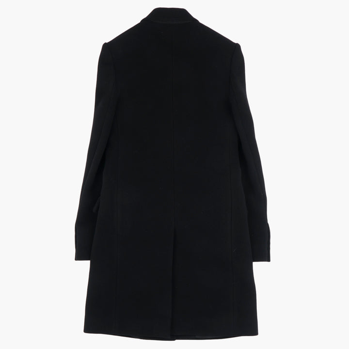 Stella McCartney Elegante cappotto nero con vestibilità sartoriale e colletto classico