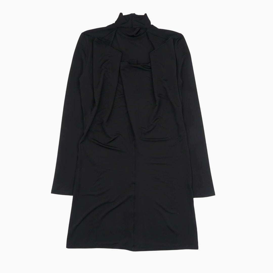 Stella McCartney Black Long-Sleeve Dress with High Neckline