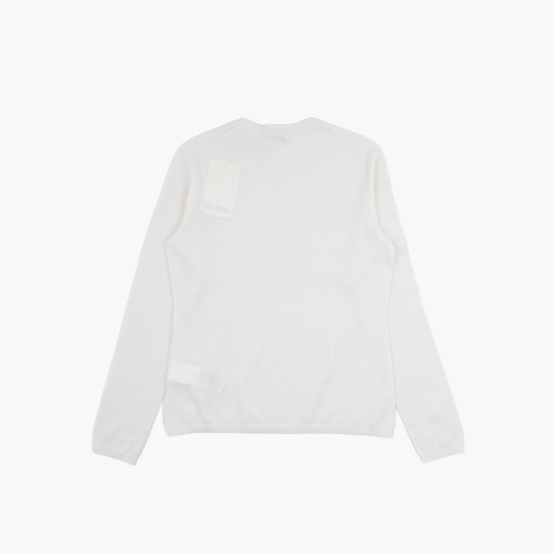 MAX MARA Elegant Bianco Sweater - Premium Materials and Timeless Design