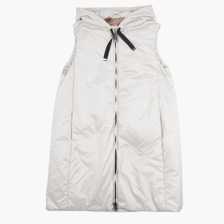 MAX MARA Gilet senza maniche con cappuccio regolabile in bianco