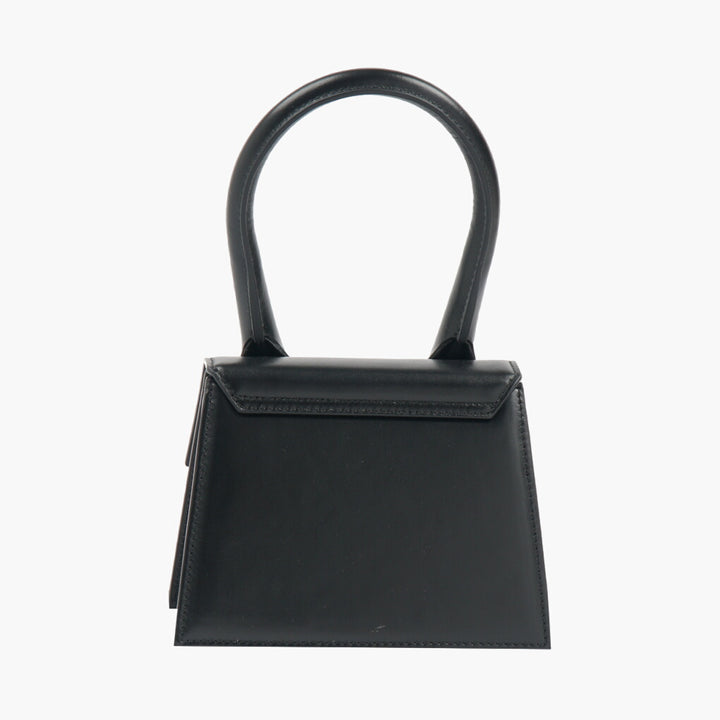 Jacquemus Black Leather Handbag with Gold Detailing