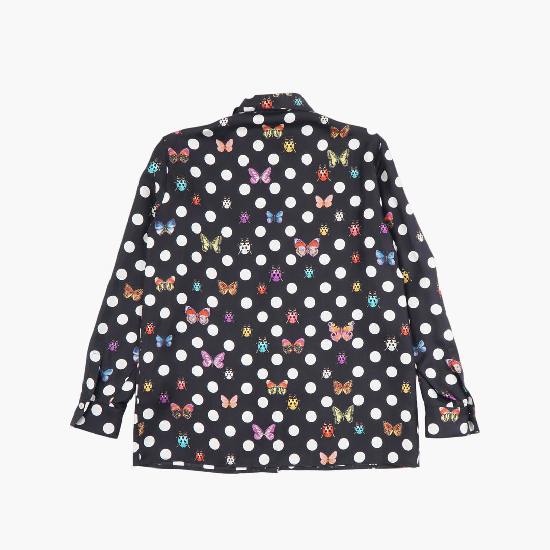 Camicia VERSACE con stampa a pois e farfalle - Nero Multi