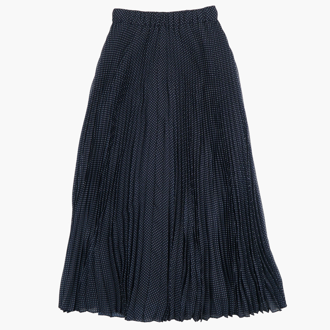 Parosh Navy-White Skirt with Textured Fabric