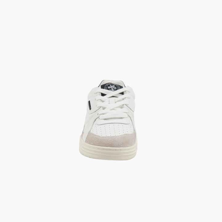 Palm Angels Bianco Leather and Suede Sneakers with Logo Detailing