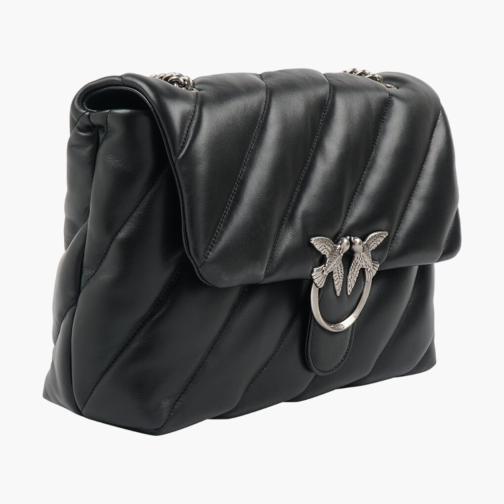 PINKO Luxury Quilted Bag with Iconic Metal Detail - Nero