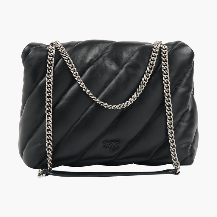 PINKO Luxury Quilted Bag con iconico dettaglio in metallo - Nero