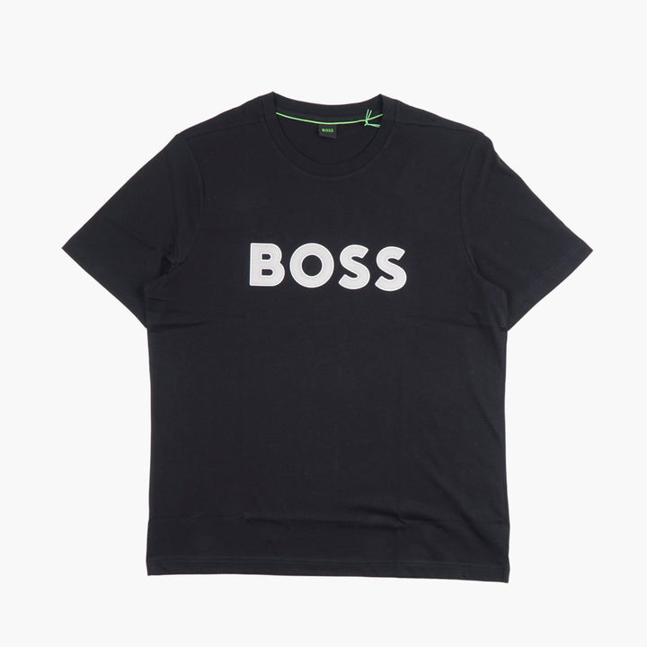 T-shirt blu navy-bianca da uomo HUGO BOSS con logo audace