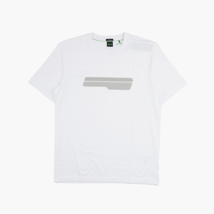 HUGO BOSS Men's White-Grey Minimalist T-Shirt