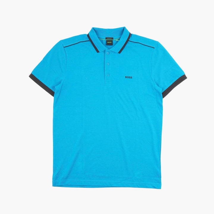 HUGO BOSS Men's Polo Shirt Turquoise-Black Classic Collar with Iconic Logo