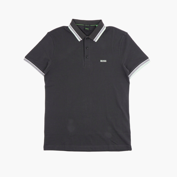 HUGO BOSS Dark Grey-Multi Polo Shirt - Premium Cotton, Classic Button-Up Collar