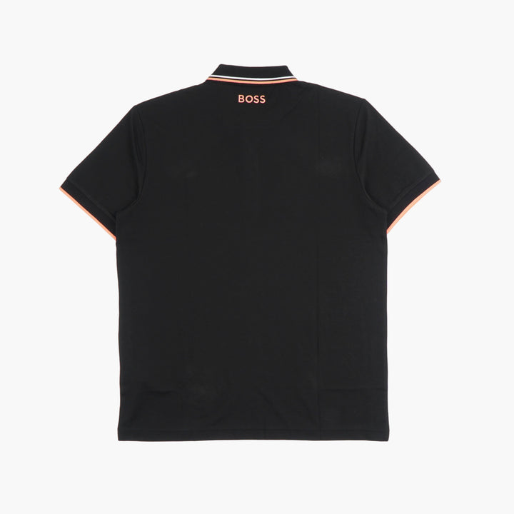 HUGO BOSS Men's Black Polo Shirt with Contrasting Trims