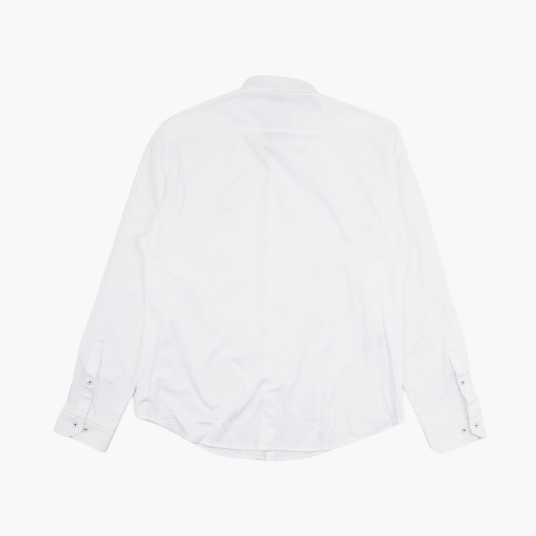 HUGO BOSS Men's Slim-Fit White Dress Shirt with BOSS Logo