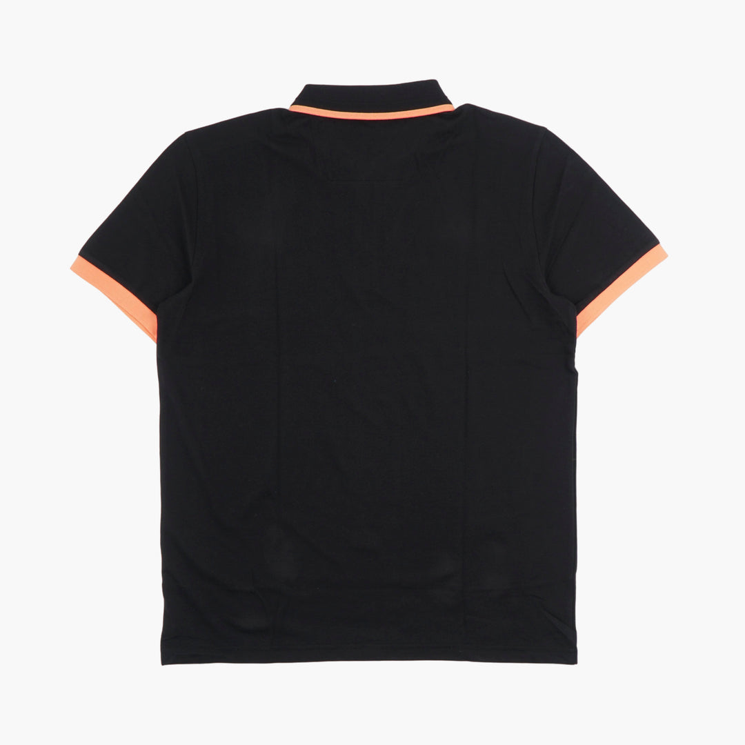 HUGO BOSS Men's Black-Orange Polo Shirt with Signature Logo, Premium Cotton