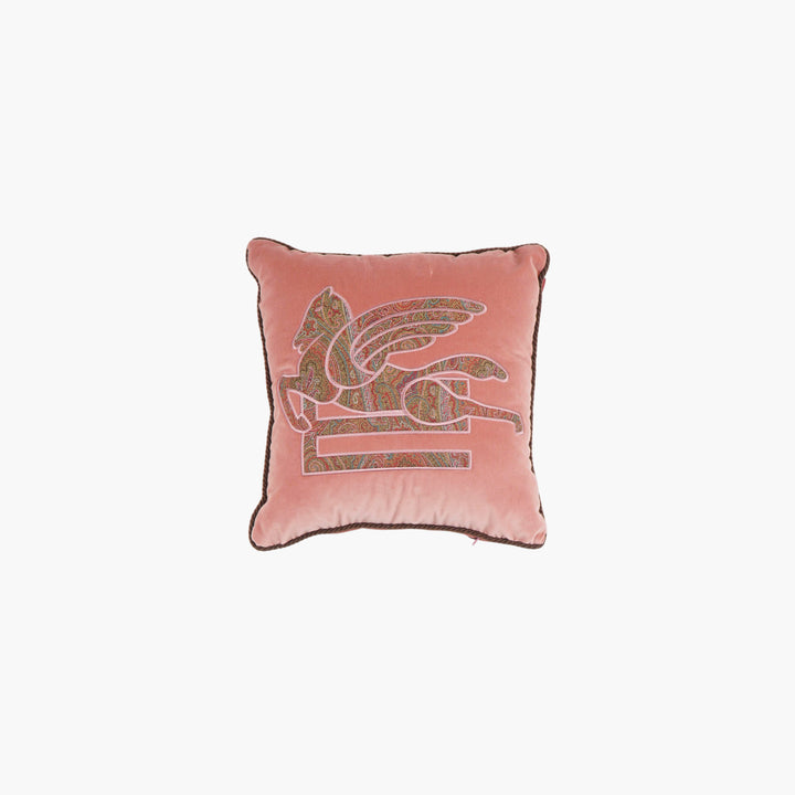 Etro Decorative Cushion with Embroidered Pegasus Design - Luxurious Velvet Texture Decor Pillow