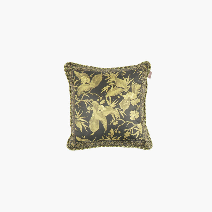 Etro Botanical Design Multi-Color Cushion with Green and Gold Patterns