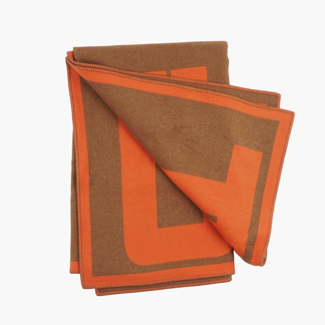 Etro Luxury Orange-Brown Blanket - Elegant Home Decor Accessory