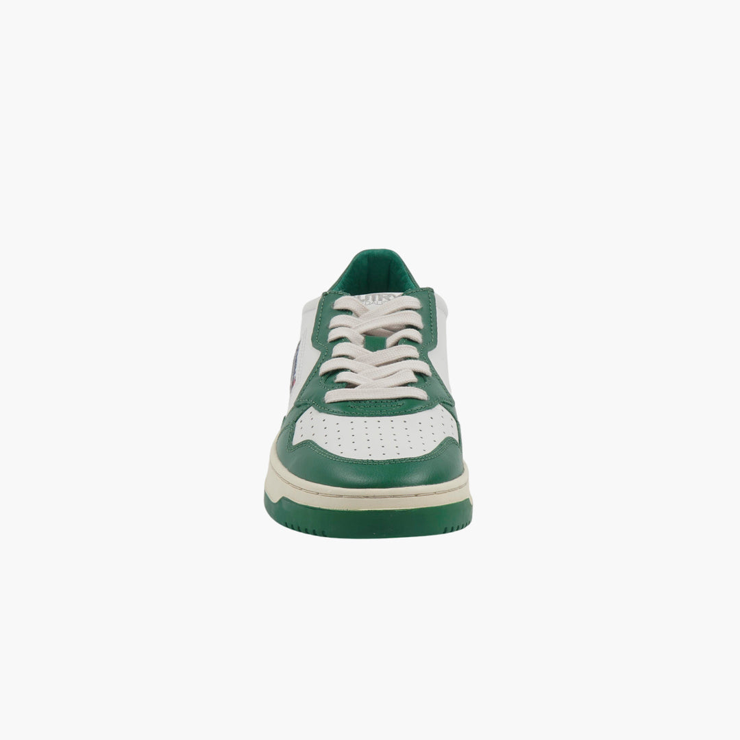 AUTRY Classic Green and White Leather Sneakers