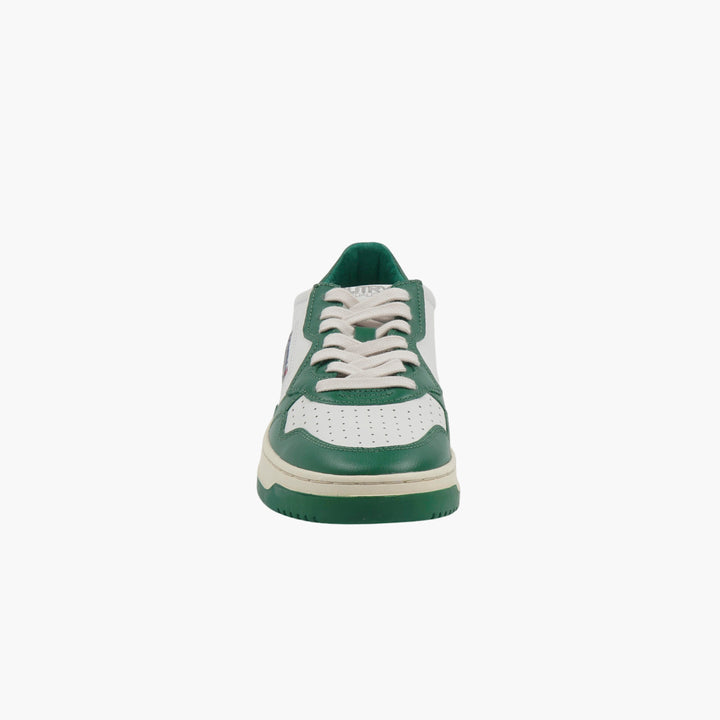 AUTRY Classic Green and White Leather Sneakers