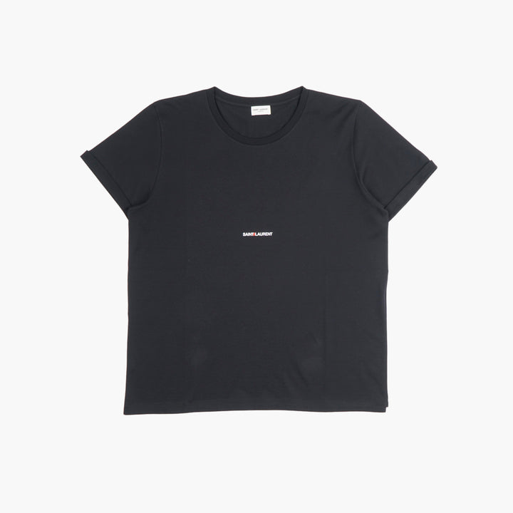 SAINT LAURENT Nero Minimalist Logo T-shirt Made in Italy