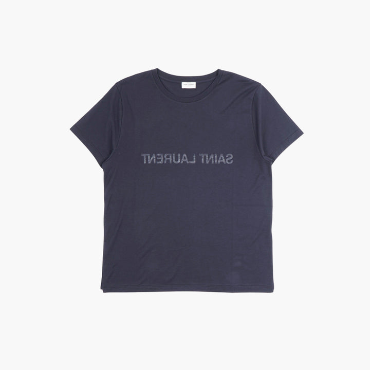 T-shirt blu SAINT LAURENT con logo iconico