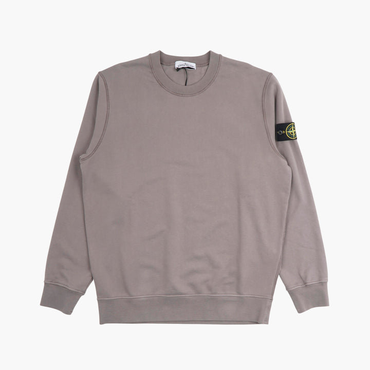 Felpa grigia Stone Island con marchio iconico