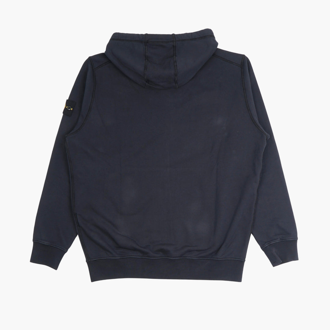 Felpa con cappuccio Stone Island Full-Zip con toppa Compass - Blu