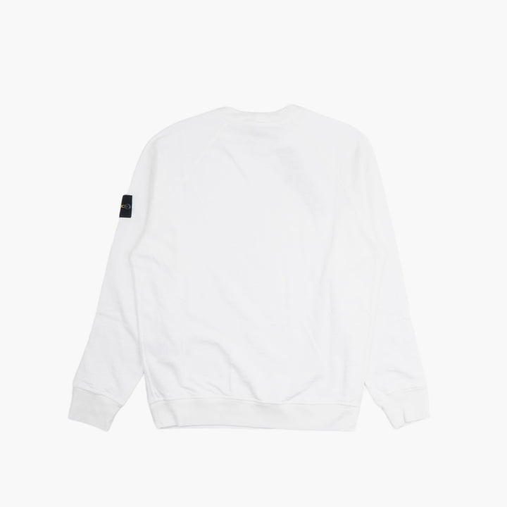 STONE ISLAND White Sweatshirt with Iconic Patch - Versatile and Stylish Apparel