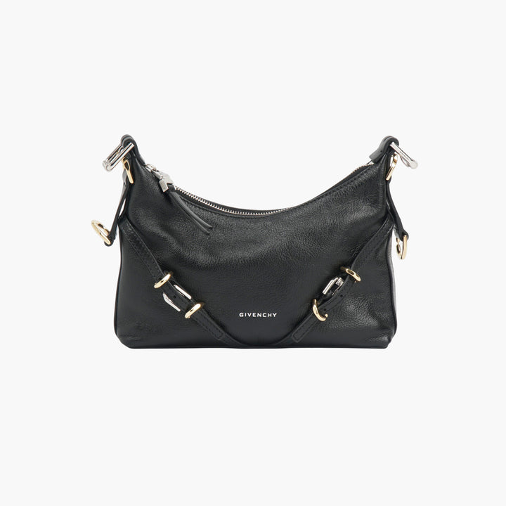 GIVENCHY Black Leather Handbag with Silver Hardware