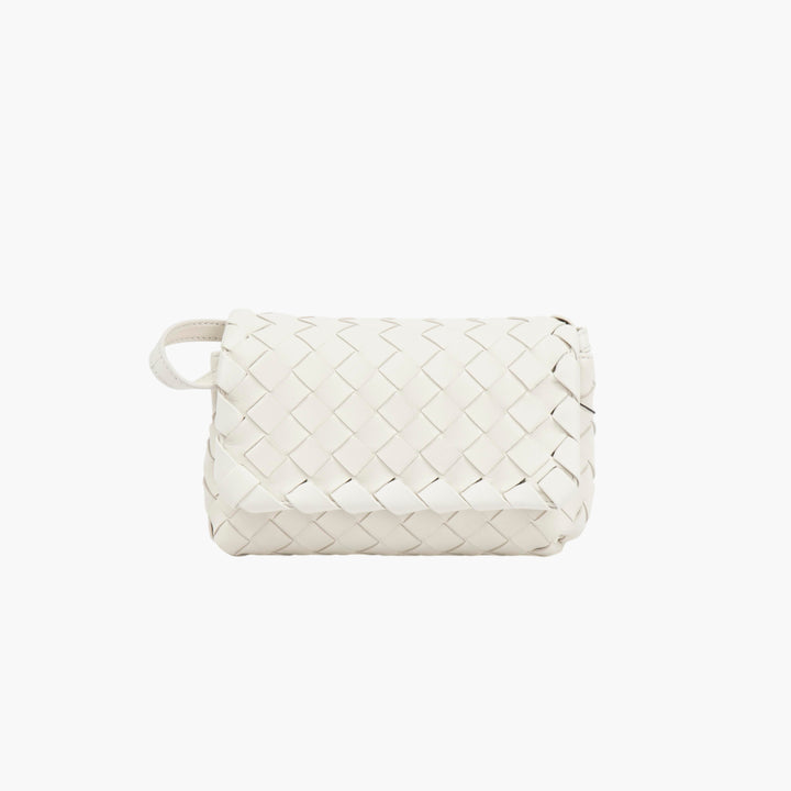 Bottega Veneta Intrecciato Leather Bag White