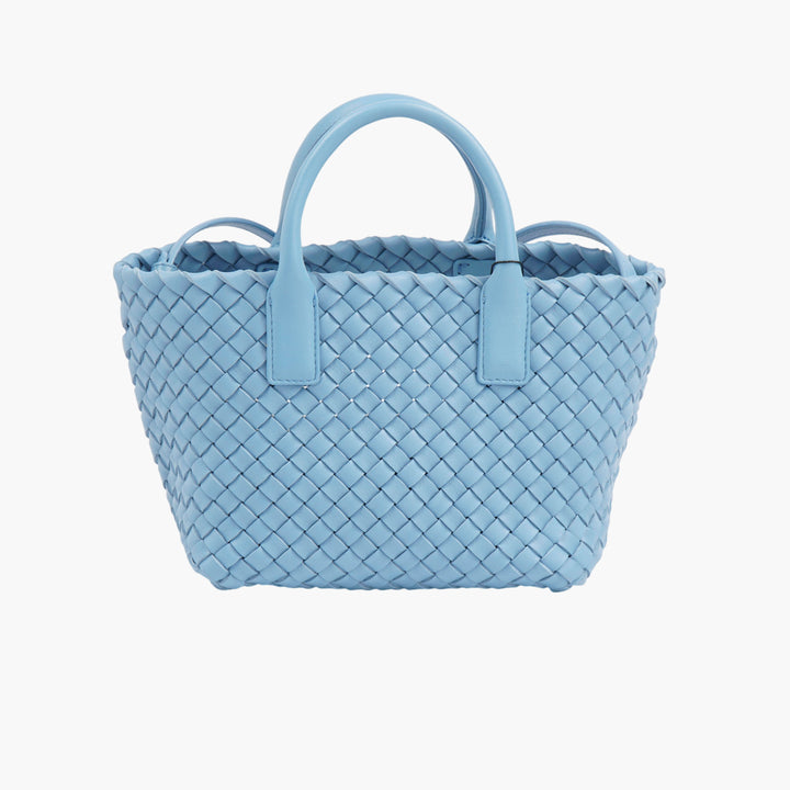 Bottega Veneta Blue Leather Intrecciato Bag