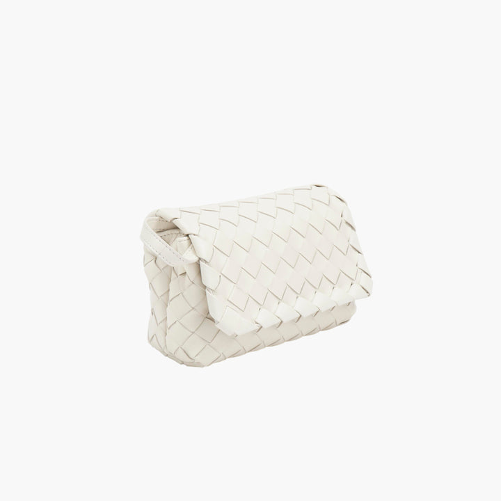 Bottega Veneta Intrecciato Leather Bag White