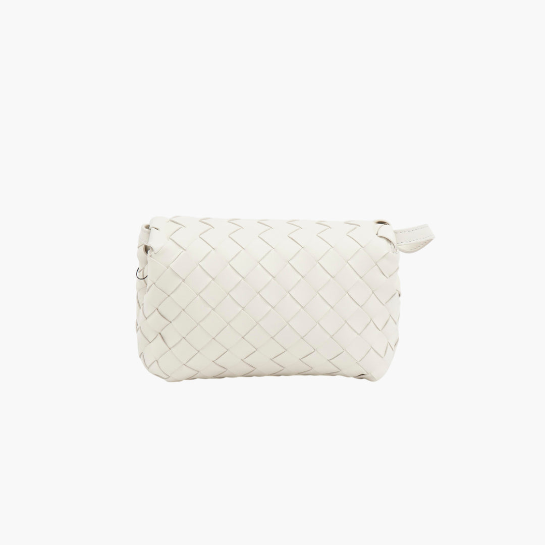 Bottega Veneta Intrecciato Leather Bag White