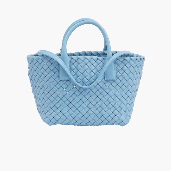 Bottega Veneta Blue Leather Intrecciato Bag