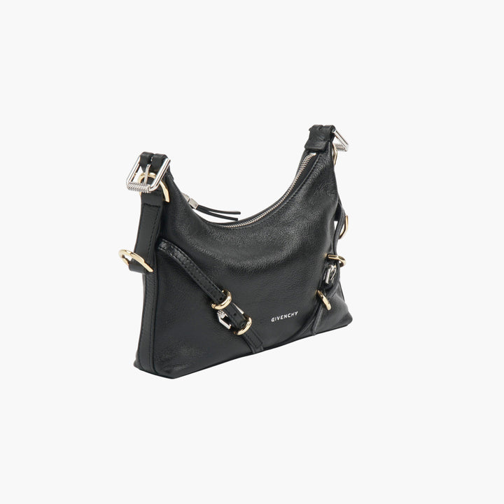 GIVENCHY Black Leather Handbag with Silver Hardware