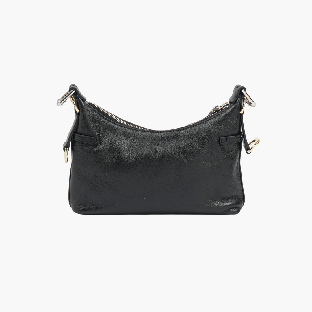 GIVENCHY Black Leather Handbag with Silver Hardware