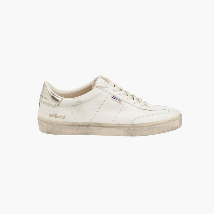 Golden Goose SoulStar Distressed Sneakers Bianco-Oro (M)