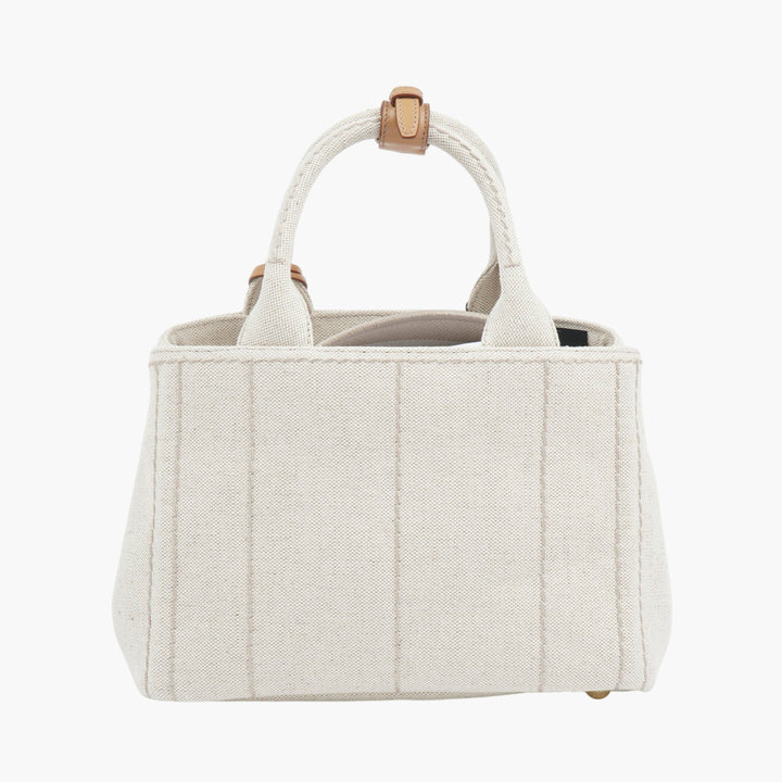 Prada Canvas Tote Bag - White Grey Brown - Made in Italy