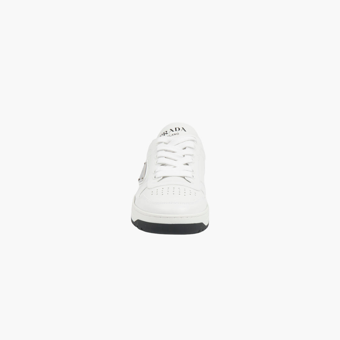 PRADA White Leather Logo Sneakers W