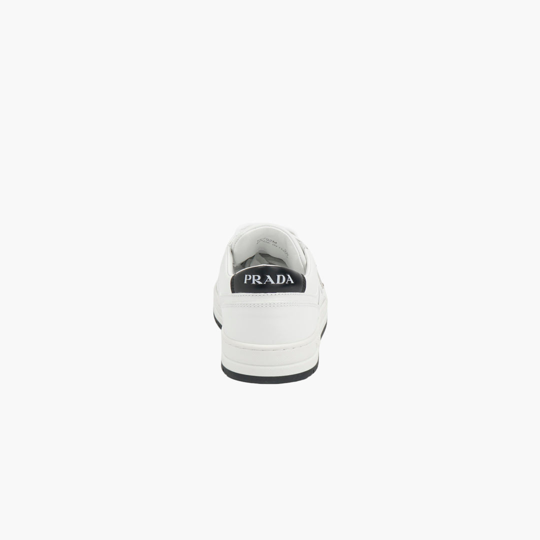 PRADA White Leather Logo Sneakers W