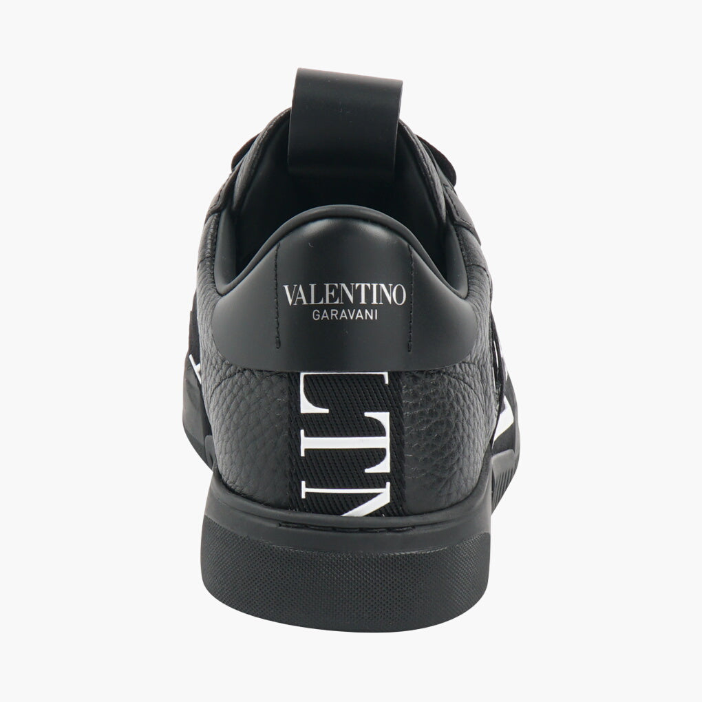 VALENTINO Black Leather Sneakers with VLTN Logo