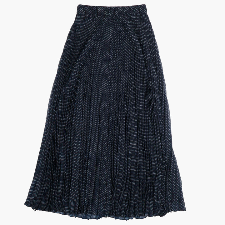 Parosh Navy-White Skirt with Textured Fabric