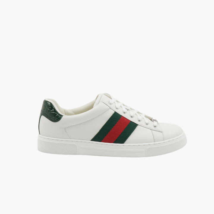 Sneakers GUCCI bianche e multicolor con iconica striscia Web