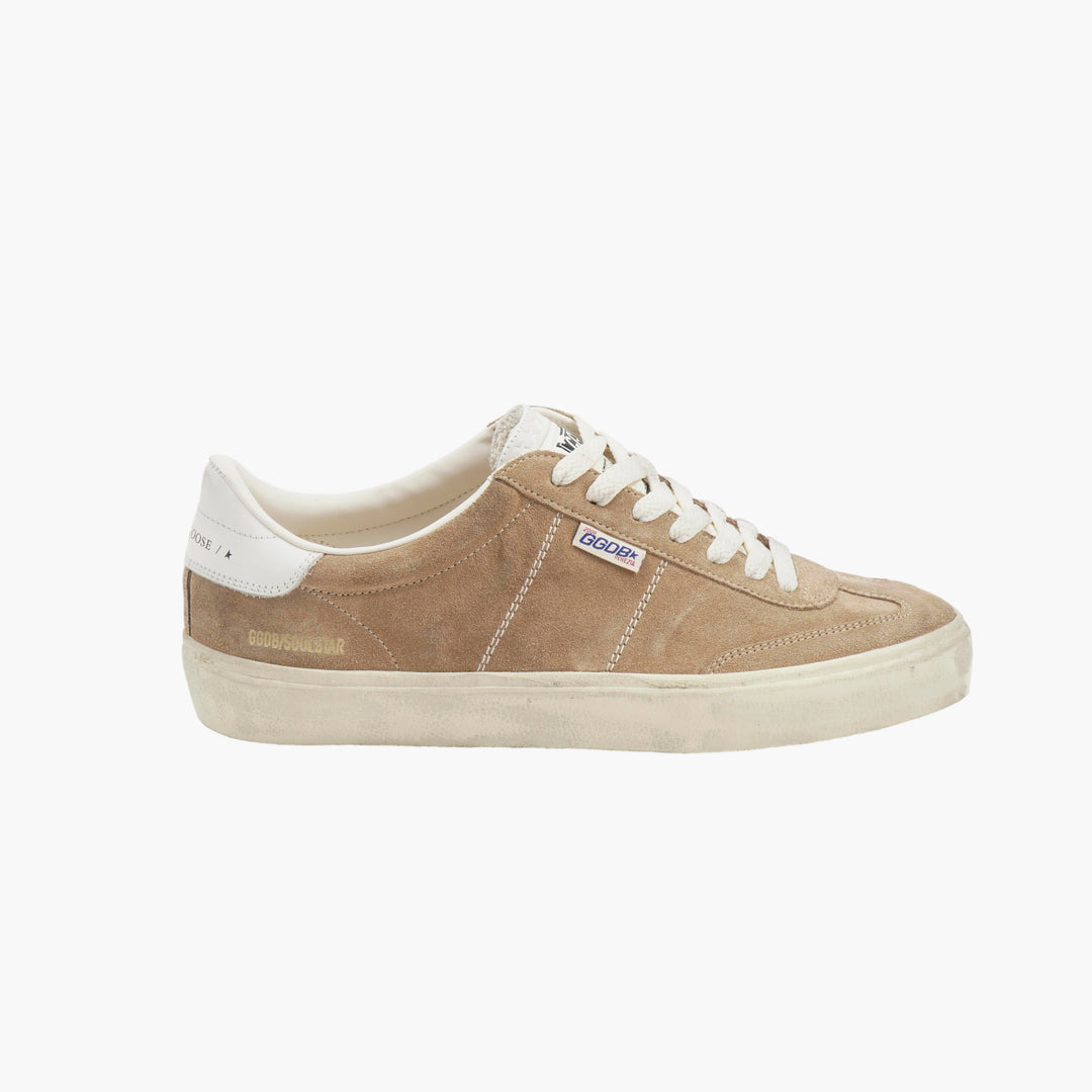 Golden Goose Beige-White Suede Sneakers - Made in Italy